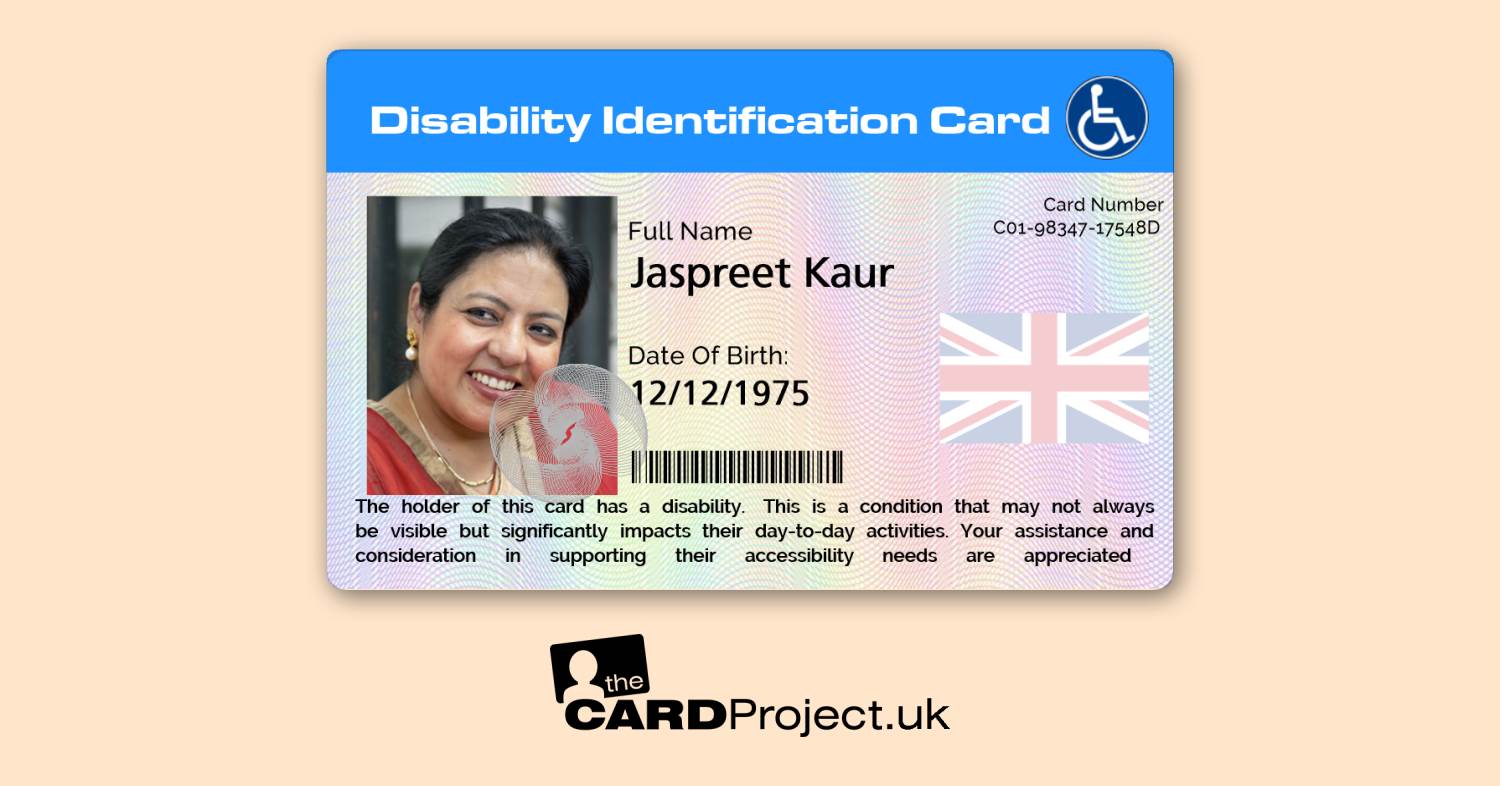 English Urdu Disability Card (REAR)